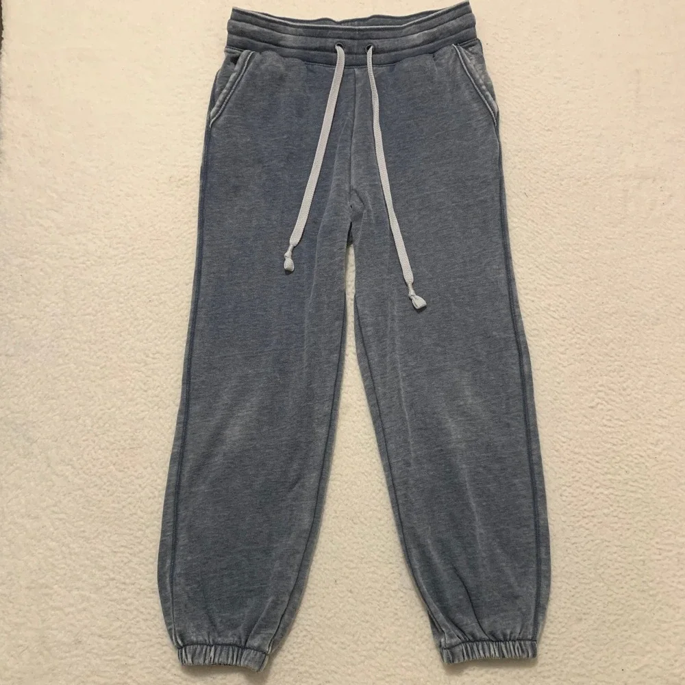 Saturday Sunday Anthropologie Jogger Sweatpants Womens S Lounge Blue Acid Wash